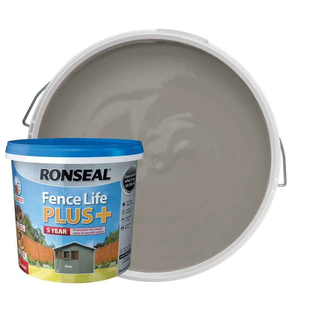 Ronseal 5 Litre Slate Grey Fence Life Plus Paint 4 Ronseal 5 Litre Slate Grey Fence Life Plus Paint - Image 2