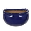 Woodlodge 26cm Blue Glazed Blossom Wall Pot -Outdoor Garden Care 5021346436006