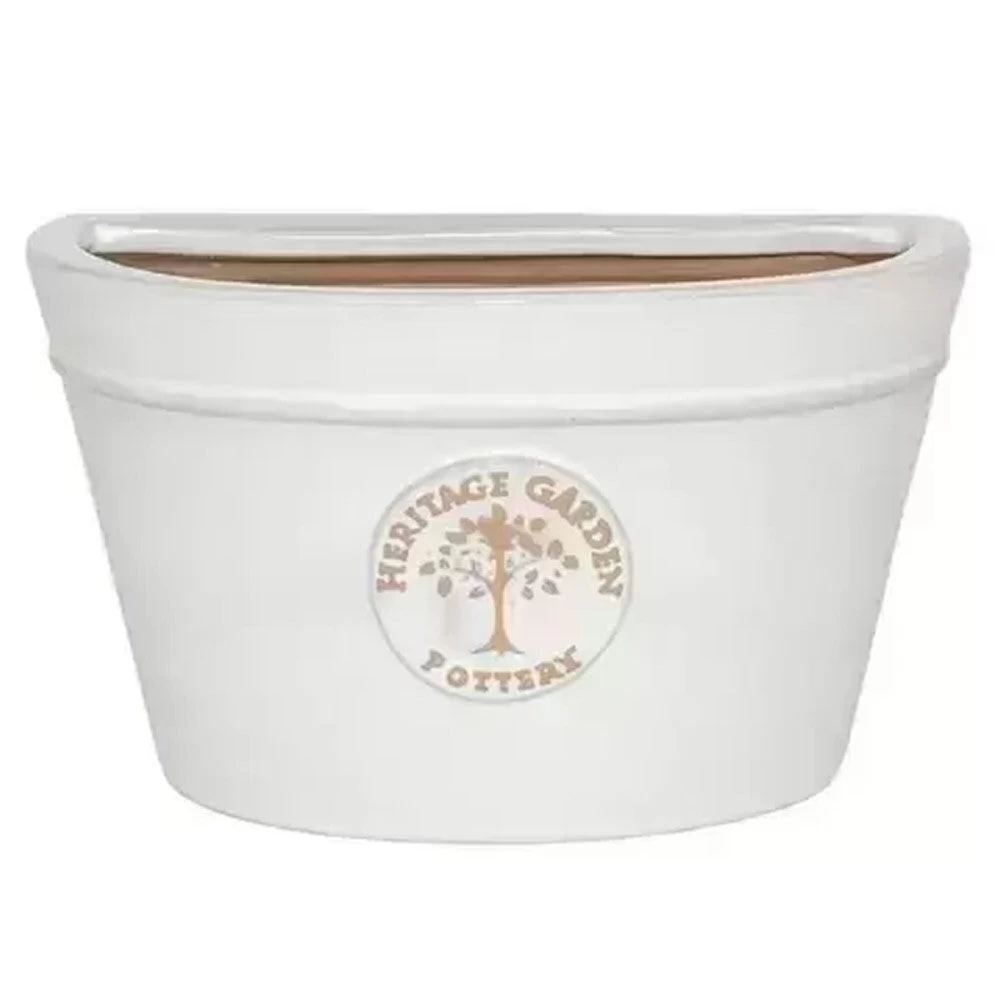 Woodlodge 26cm White Edwardian Glazed Wall Planter 3 Woodlodge 26cm White Edwardian Glazed Wall Planter