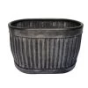 Woodlodge 51cm Rustic Pewter Ribbed Trough -Outdoor Garden Care 5021346490572