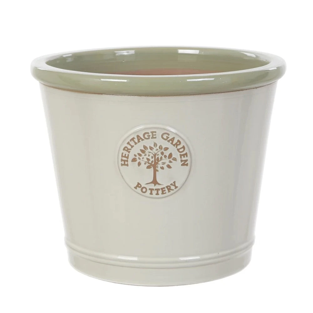 Woodlodge 40cm Cream/Green Glazed Heritage Edwitt Pot 3 Woodlodge 40cm Cream/Green Glazed Heritage Edwitt Pot