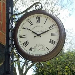 Outside In 15" Greenwich Station Wall Clock & Thermometer -Outdoor Garden Care 5050642006316 3