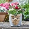 Flamboya 23cmWoodstone Owl Planter -Outdoor Garden Care 5050642048118