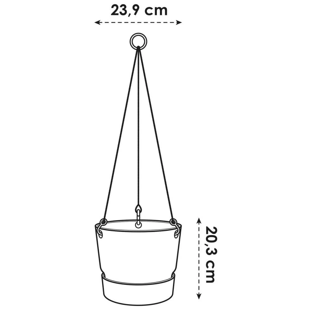 Elho 24cm Leaf Green Greenville Hanging Basket Planter 5 Elho 24cm Leaf Green Greenville Hanging Basket Planter - Image 3