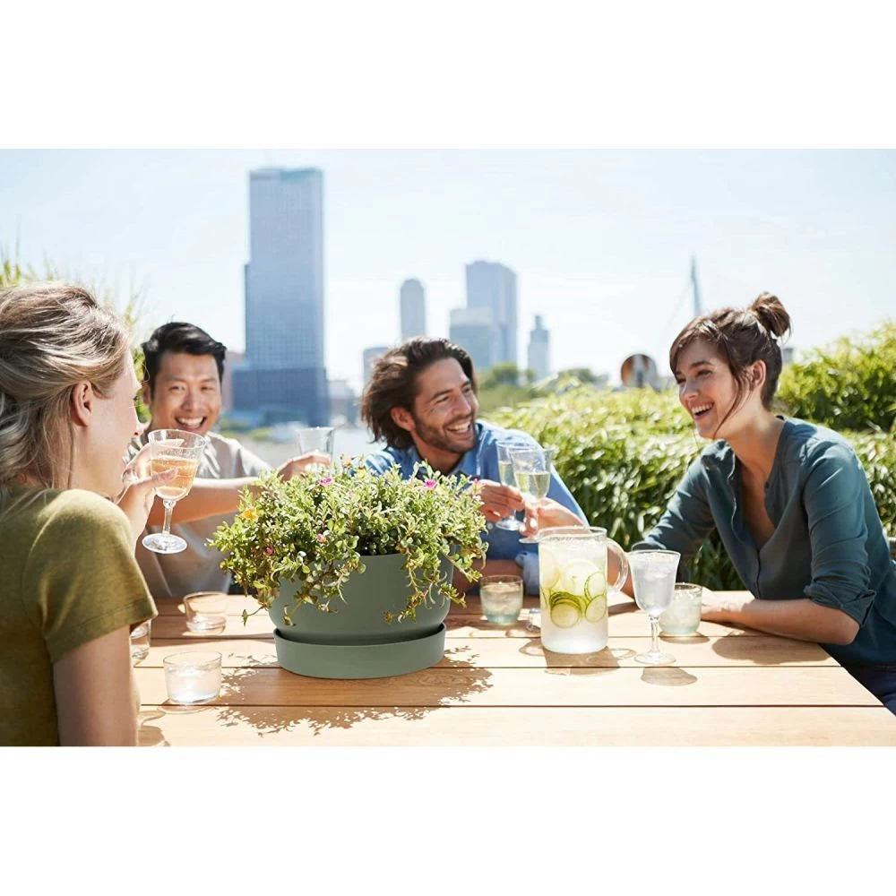 Elho 33cm Leaf Green Greenville Bowl Planter 7 Elho 33cm Leaf Green Greenville Bowl Planter - Image 5