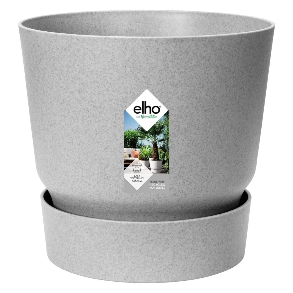 Elho 25cm Living Concrete Greenville Round Planter 3 Elho 25cm Living Concrete Greenville Round Planter