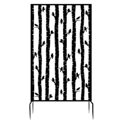 Fallen Fruits 186cm Black Birds Metal Privacy Screen