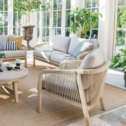 Kettler Cora Rope Lounge Wooden Armchair (Pair) -Outdoor Garden Care 9333190256874 4